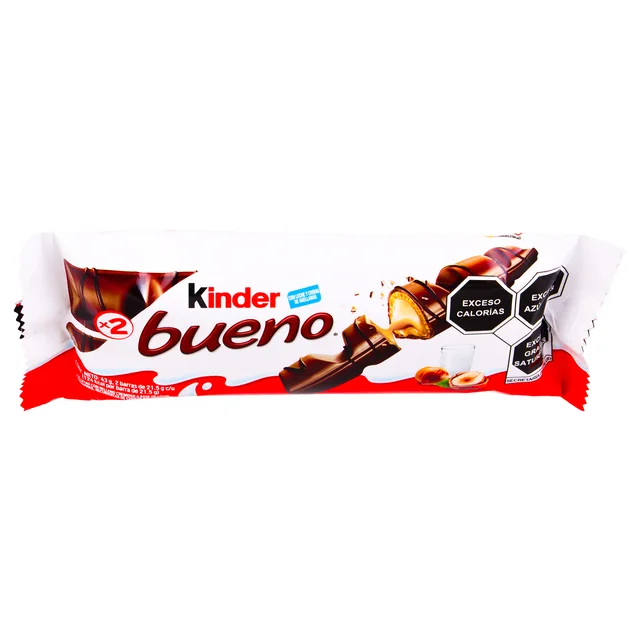 Kinder Bueno Galletas con Relleno Cremoso a Base de Leche y Avellanas Recubiertas de Chocolate con Leche 43 g