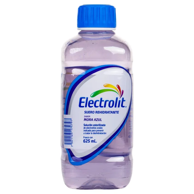 Electrolit Pisa Suero Rehidratante Solución Esterilizada de Electrolitos Oráles Sabor Mora Azul 625 ml
