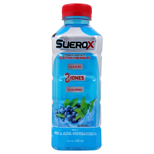 Suerox Bebida Hidratante Fórmula con Electrolitos Sabor Mora Azul-Hierbabuena 630 ml