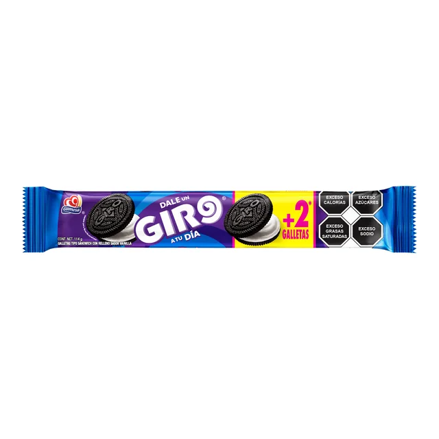 Giro Gamesa Galletas Tipo Sándwich con Relleno Sabor Vainilla 114 g