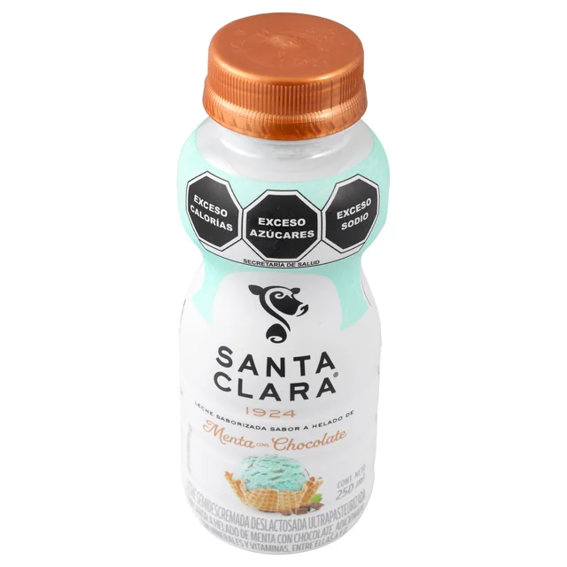 Imagen 2 de Santa Clara Leche Semidescremada Deslactosada Ultrapasteurizada Saborizada Sabor a Helado de Menta con Chocolate 250 ml