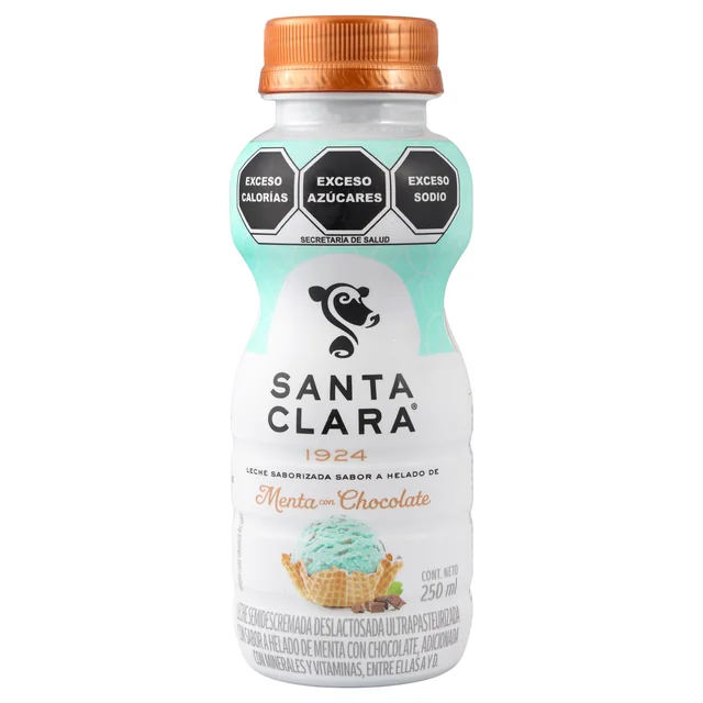 Imagen 1 de Santa Clara Leche Semidescremada Deslactosada Ultrapasteurizada Saborizada Sabor a Helado de Menta con Chocolate 250 ml
