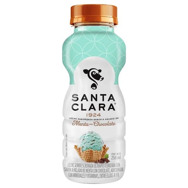 Imagen 5 de Santa Clara Leche Semidescremada Deslactosada Ultrapasteurizada Saborizada Sabor a Helado de Menta con Chocolate 250 ml