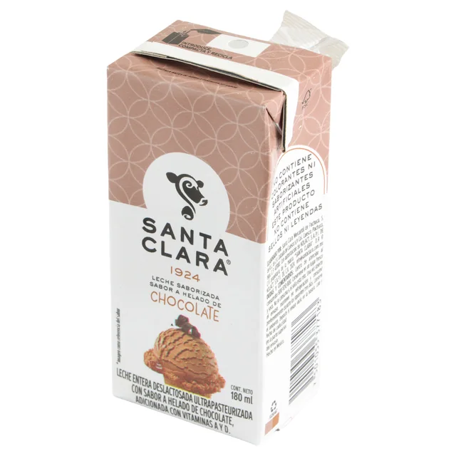 Imagen 6 de Santa Clara Leche Entera Deslactosada Ultrapasteurizada Saborizada Sabor a Helado de Chocolate 180 ml