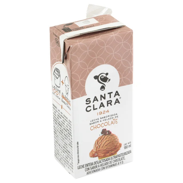 Imagen 5 de Santa Clara Leche Entera Deslactosada Ultrapasteurizada Saborizada Sabor a Helado de Chocolate 180 ml