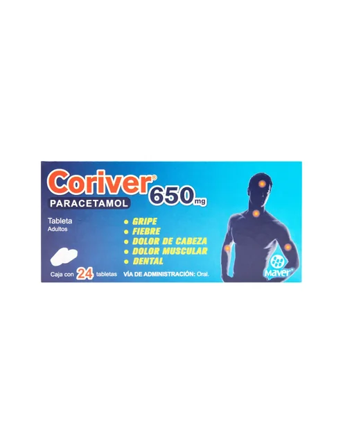 Coriver 650 mg C/24 tabletas