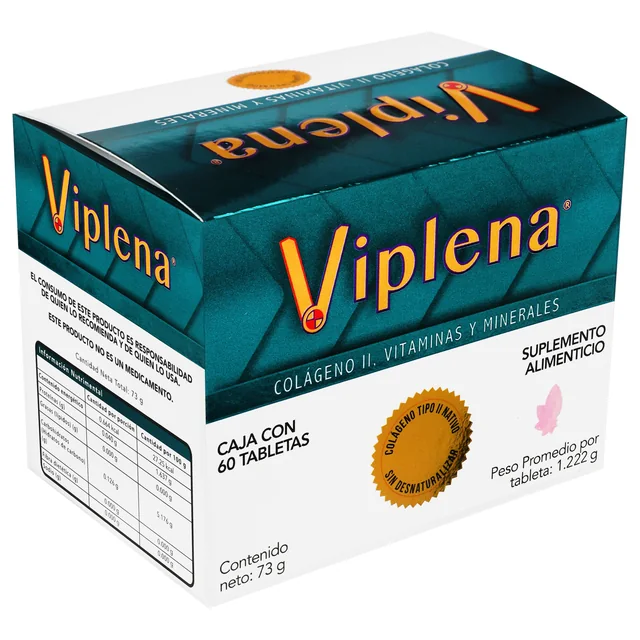 Imagen 6 de Viplena Suplemento Alimenticio tabletas Colágeno Ii, Vitaminas y Minerales 73 g
