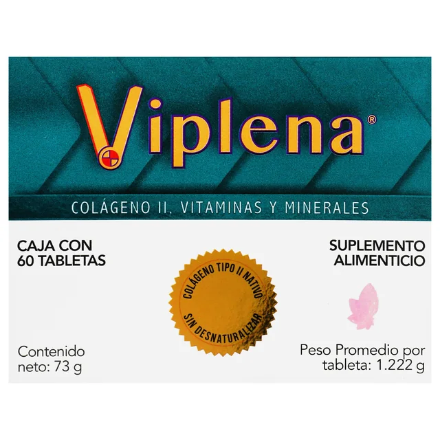 Imagen 2 de Viplena Suplemento Alimenticio tabletas Colágeno Ii, Vitaminas y Minerales 73 g